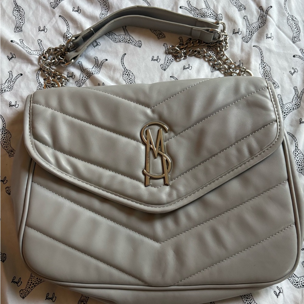 Steve Madden Light Gray Quilted Crossbody Bag